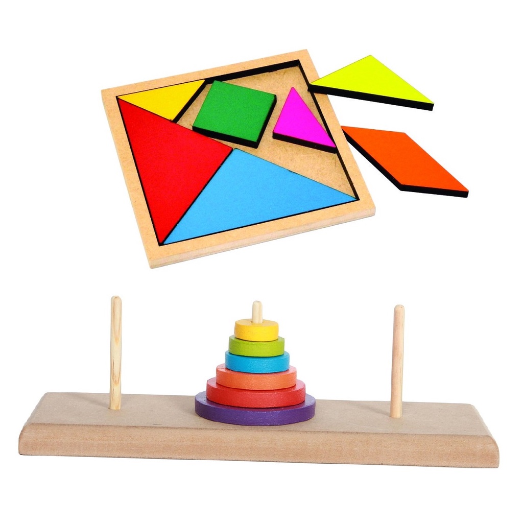 Hexágono de madeira Puzzle Para Criança Adulto Quebra-cabeça Quebra-cabeças  Desafio Toy Shape Pattern Blocks Tangram Geometria Lógica Iq Jogos Para