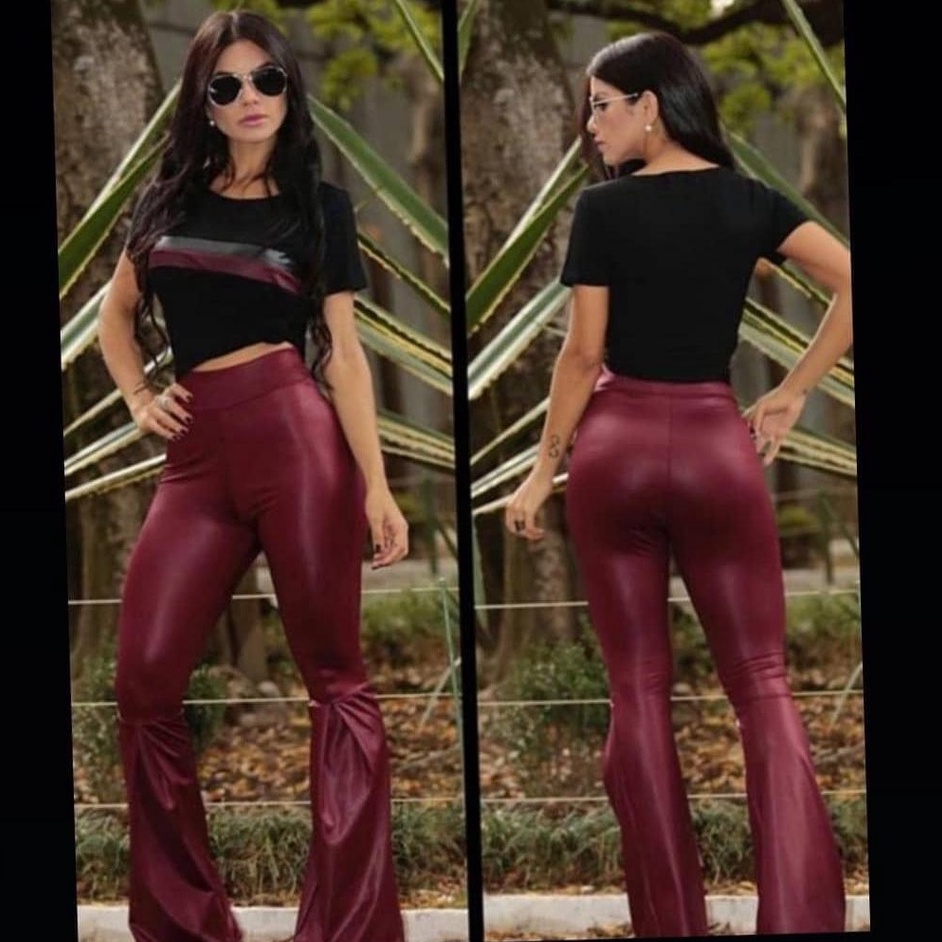 Calça flare cirre sales marsala