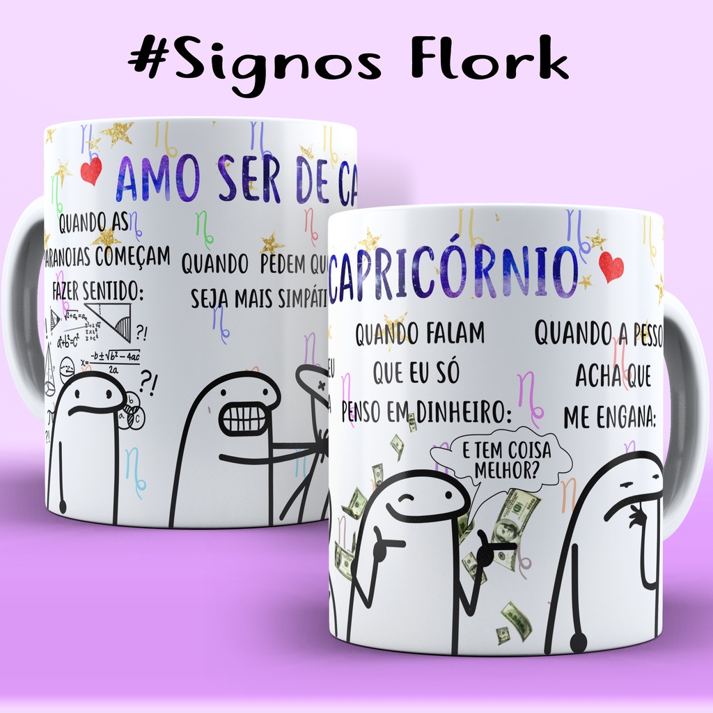 1 Camiseta Bonequinho Flork Meme Horóscopo Capricorniana Signo