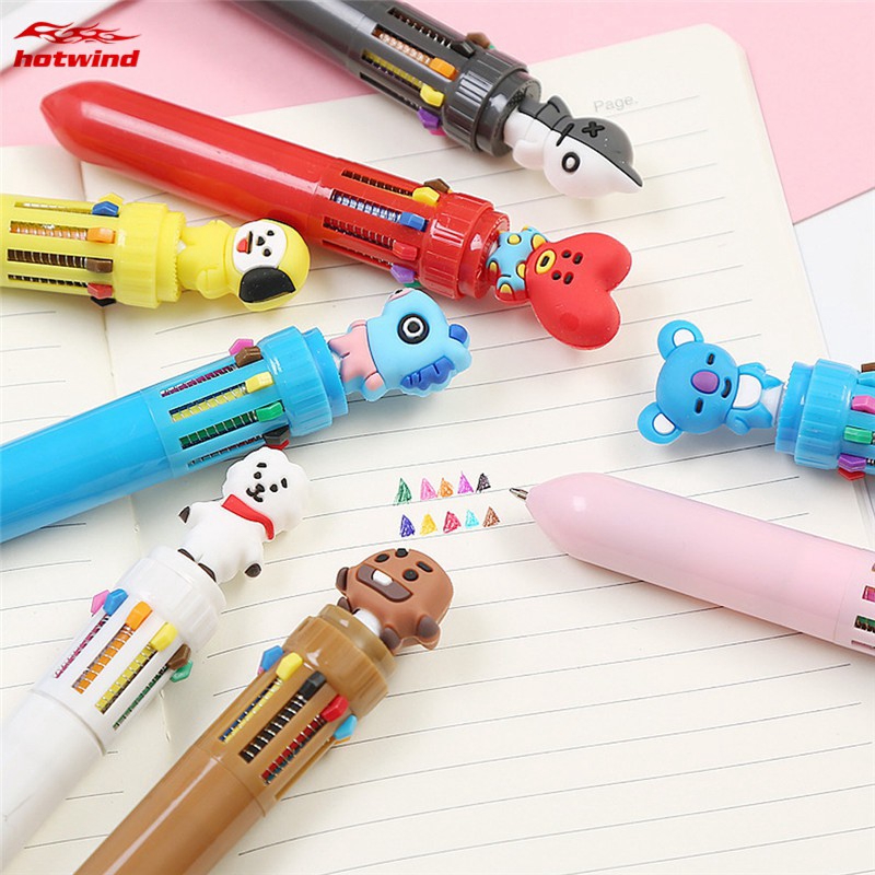 Bts Desenho Animado Padrão 10 Cores Esferográfica Bts Escritório Estudante Da Escola Fãs Coloridos Presente