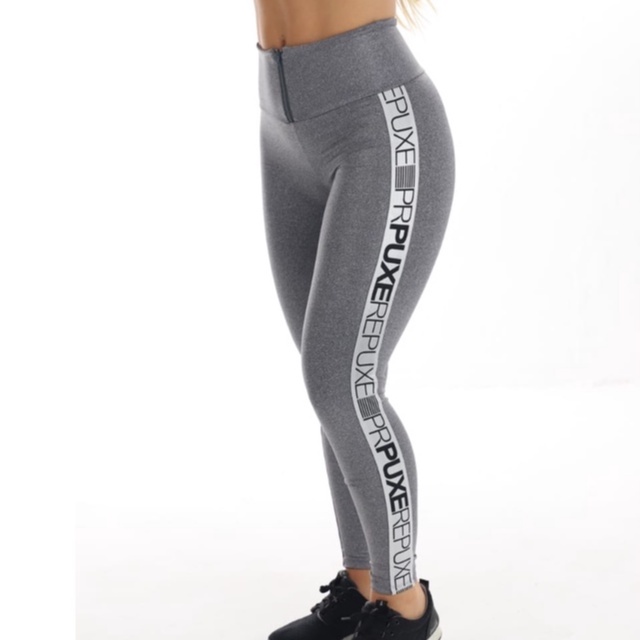 Calça Legging Preta com Elástico Personalizado na Cintura