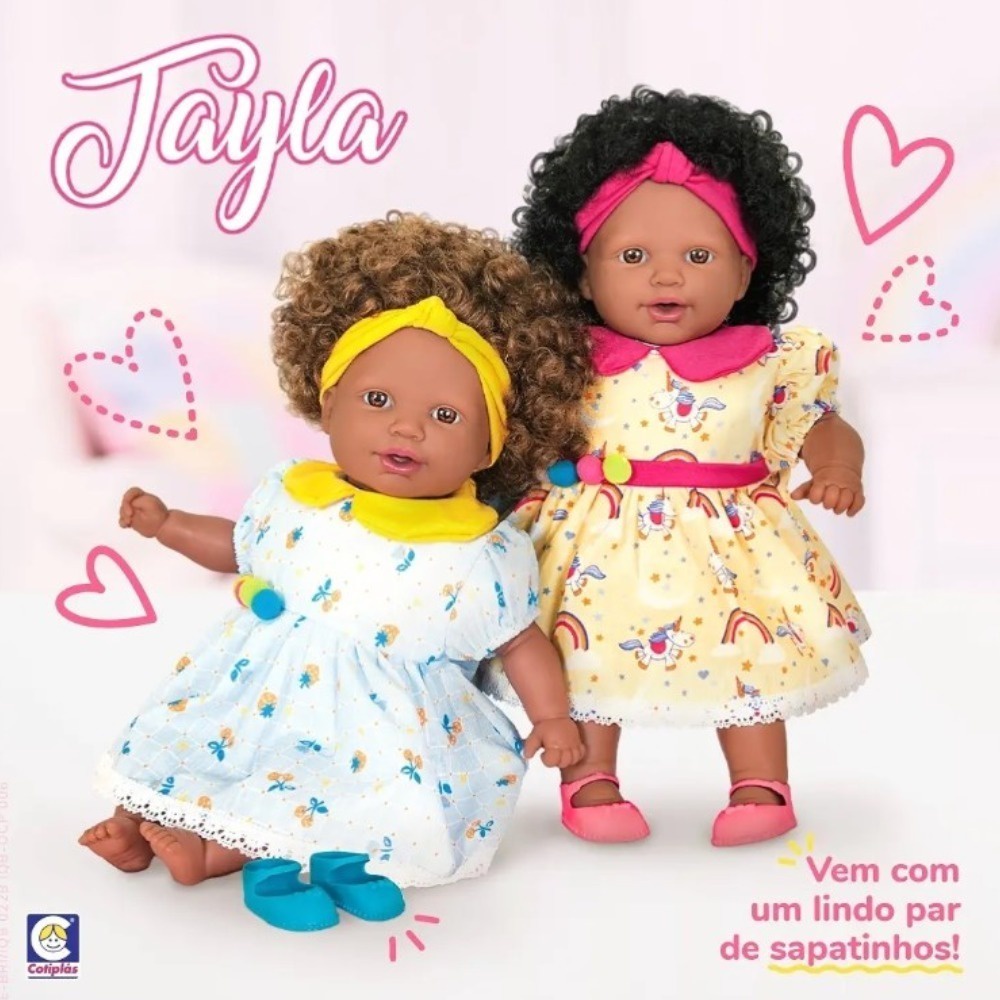 Boneca Tayla Meninas Fashion Cheirosa Cabelo Cacheado 45cm