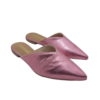 Mule Santinelli Texturizado Metalizado Feminino