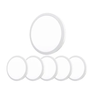 Kit 6 Painel Plafon 25w Led Redondo Sobrepor Luz Branco Frio