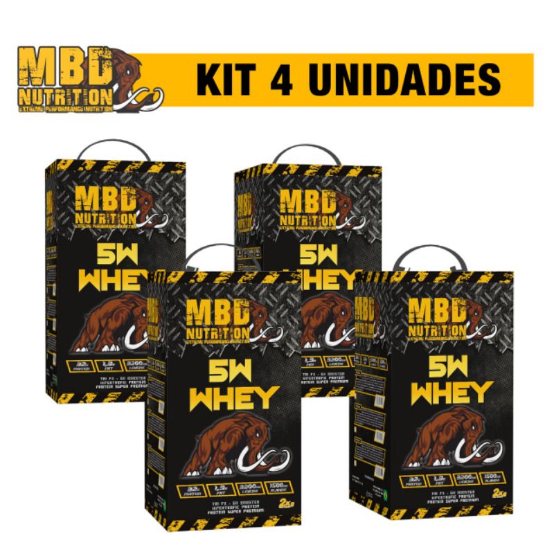 kit 4 unidades Whey Protein 5W MBD NUTRITION 2KG – (PROMOÇÃO)