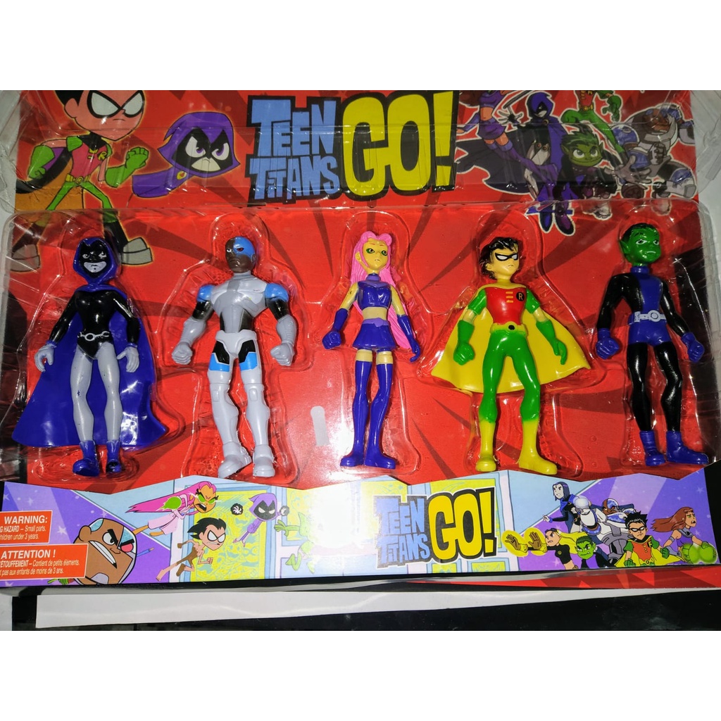 Brinquedo 5 Bonecos Do Teen Titans Go! Jovens Titãs | Shopee Brasil