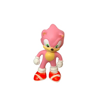 Boneco sonic vermelho 15cm com copo e canudo