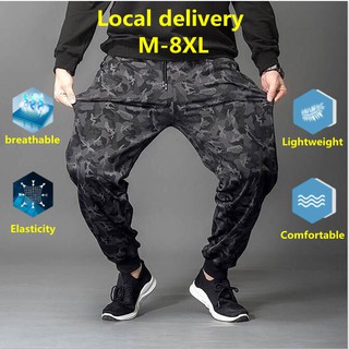 Estoque Prontosummer Calça De Verão Fina jogger Mais Esportiva Tamanho Trabalho Masculina Elástica Solta casual De Tornozelo Com Pernas Gordas