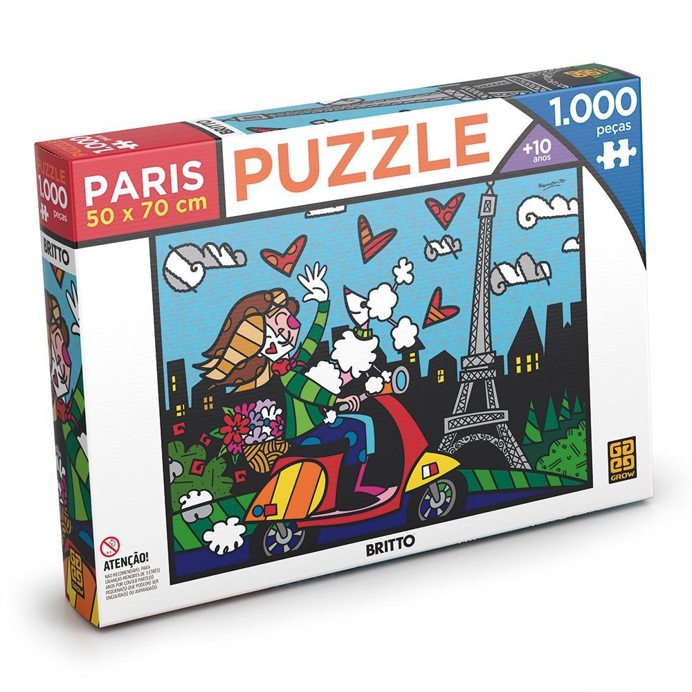 Puzzle Paris - Romero Britto Quebra Cabeça 1000 Peças - Grow