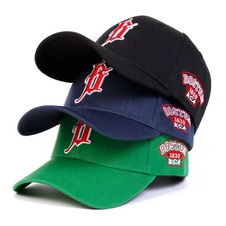 Unisex Letra B Lado BOSTON Bordado Ajustável Caminhão De Beisebol Chapéu De Hip Hop Bonés Primavera Outono-Viagens Esportivas Ao Ar Livre Para Mulheres Homens