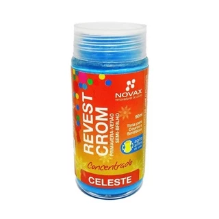 Tinta para couro Azul Celeste Semi-brilho Revestcrom - 90ml Sapato, bota, bolsa