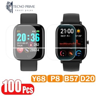 Película protetora de tela para smartwatch D20, p8, p8se, 100 filme embutido, y68, d20 e p8 ( Atacado )