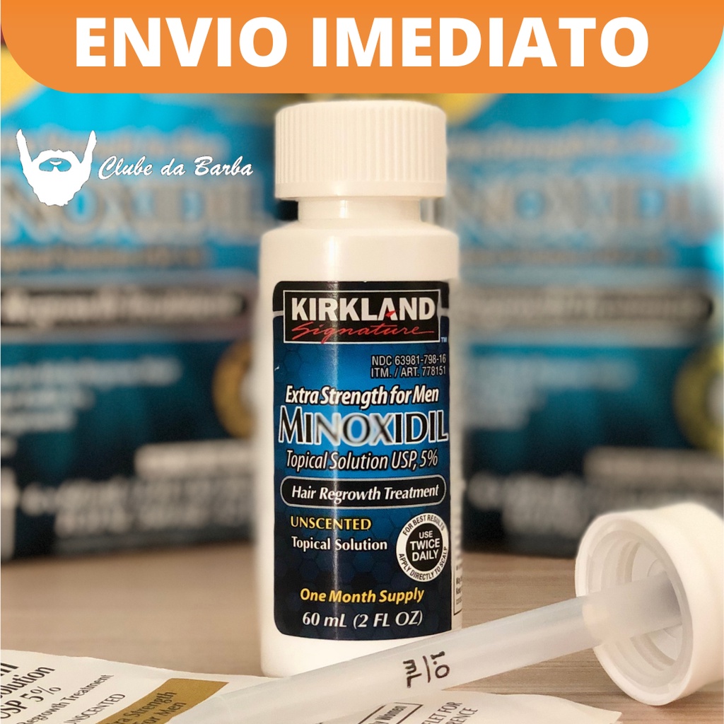 MlNOXlDlL KlRKLAND 5% Cresce Cabelo Barba Sobrancelha 60ml + Dosador - ORIGINAL