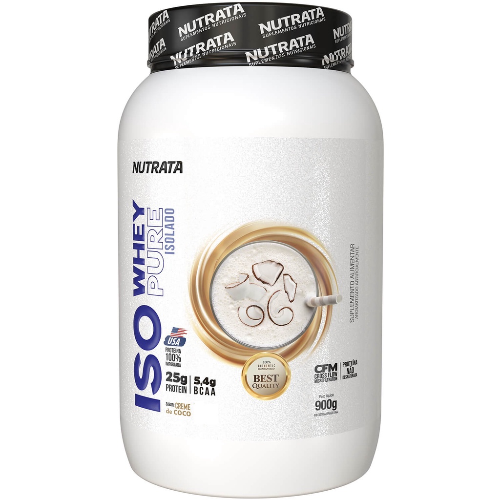 Iso Whey 100% isolado – Sabor Coco – 900g – Nutrata