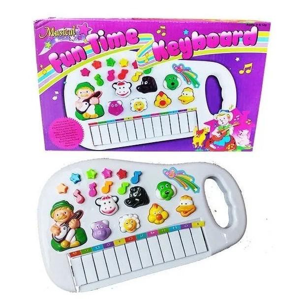 Piano Infantil Teclado Musical Com Sons De Bichinhos Bichos Animais Pianinho  Tecladinho Bebê Presente Menino Menina Cor: - Ri Happy