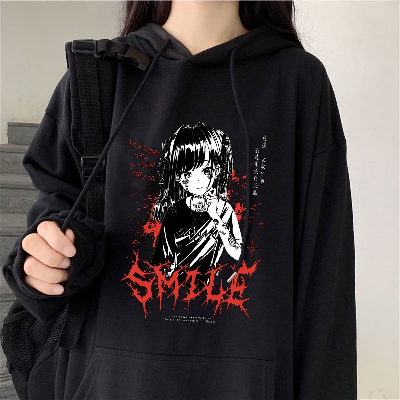 Blusão Moletom anime com ziper Moleton Canguru Feminino Casaco Aberto  estampa Masculino Blusa de Frio Mooboo Preto Algodão estampa olhos amarelo  - Faz a Boa!