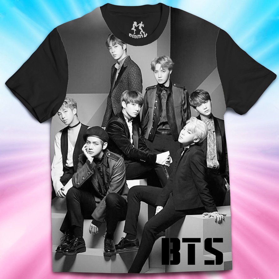 Camiseta BTS Full Face Unissex - Camisa/Blusa Kpop