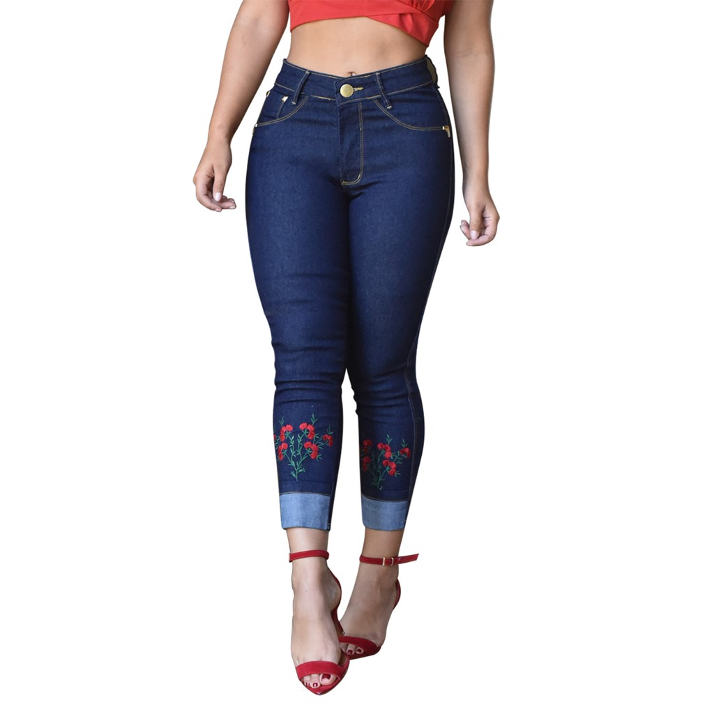 Kit 2 Calças Jeans Feminina Capri Cropped Barata Lindas