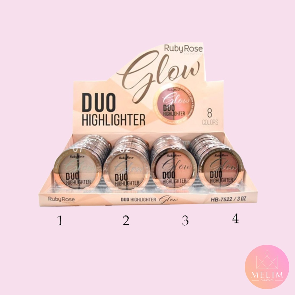 Ruby Rose Iluminador Glow Duo Highlighter Shopee Brasil