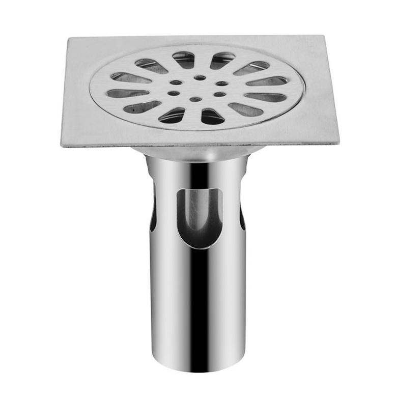 Ralo Grelha Quadrado Aço Inox 10x10 cm Para Banheiro Anti Inseto Veda Cheiro
