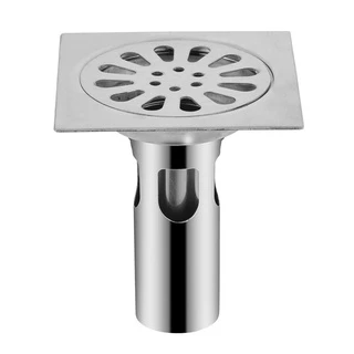 Ralo Grelha Quadrado Aço Inox 10x10 cm Para Banheiro Anti Inseto Veda Cheiro