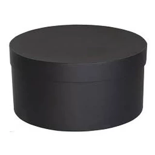 Caixa redonda cartonada grande preta 25x25x15