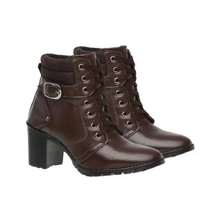 Bota Feminina Marrom Otima De Conforto E Qualidade