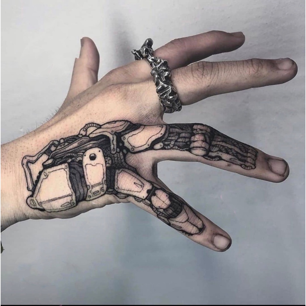 Manipulador Tatuagem Adesivos Europeus E Americanos Steampunk Legal Mão De  Volta Homens E Mulheres Tatuagens Tempor @ @ Árias À Prova D 'Água Escuro