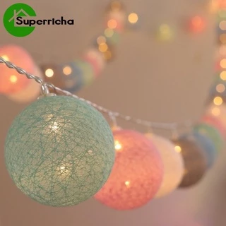 20 Luzes Led De Algodão Bola Guirlanda Guirlanda Natal Fada De Fadas Cordas Para Casamento Festa De Natal Decoração De Casa Ao Ar Livre
