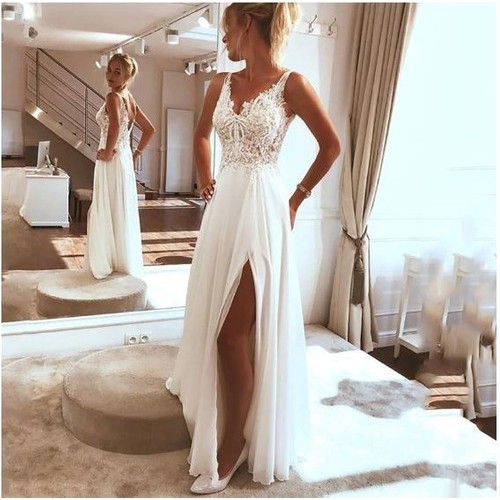 Vestido de noiva simples para casamento hot sale na praia