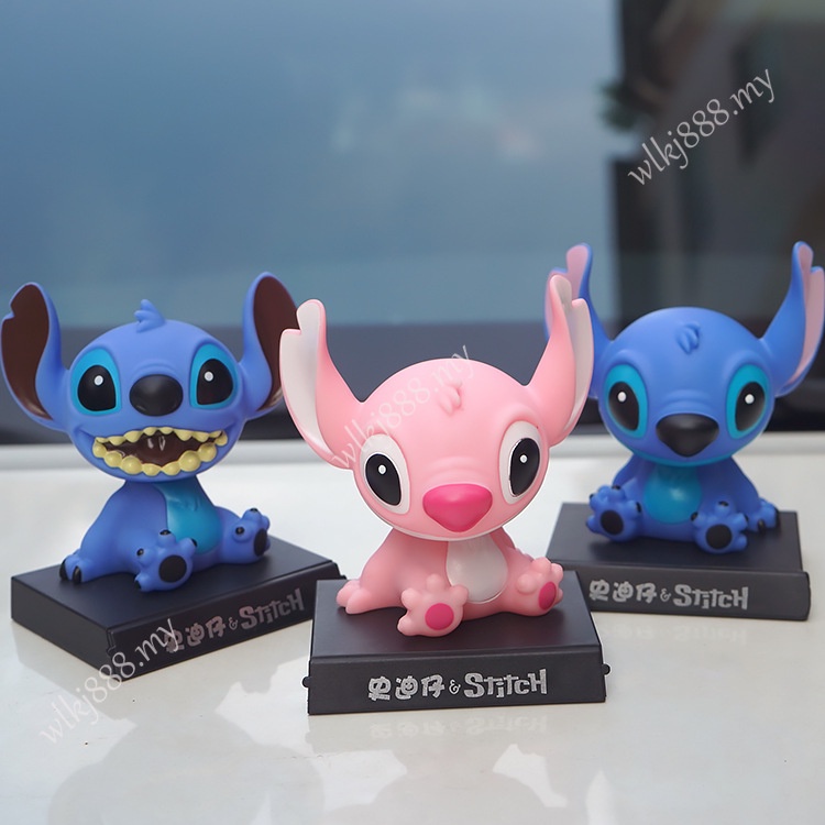 Disney dos desenhos animados lilo & stitch figura boneca stich balançando  cabeça bonecas anime pvc figura de ação crianças coletar modelo brinquedos  decoração do carro