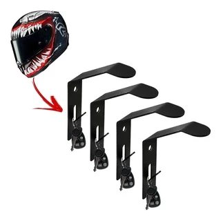 Conjunto de 4 Suportes Para Pendurar Capacete De Moto Chave Na Parede Modelo Universal Marca Sterk