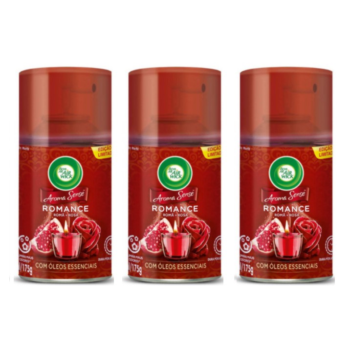 Combo - 3 Refil Air Wick Fresmatic Aroma Sense Romance 250ml