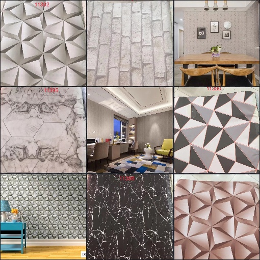 Papel de Parede 5 METROS x 45CM Adesivo Autocolante GEOMÉTRICO, TRIÂNGULO 3D Sala, Quarto, Cozinha, Banheiro Decorado -