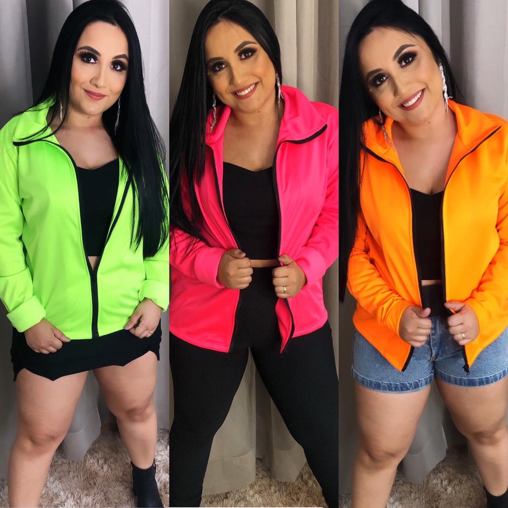 Jaqueta store bomber neon