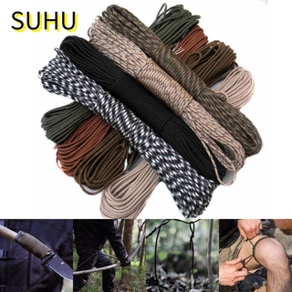 SUHU 25/50/100FT 550 LB Camuflagem Pára-Quedas De Corda De Paracord Ferramentas Para O Exterior Tenda De Sobrevivência Fivela De Camping Caminhada Linha De Roupas 7 Cordões/Multicolorparacord