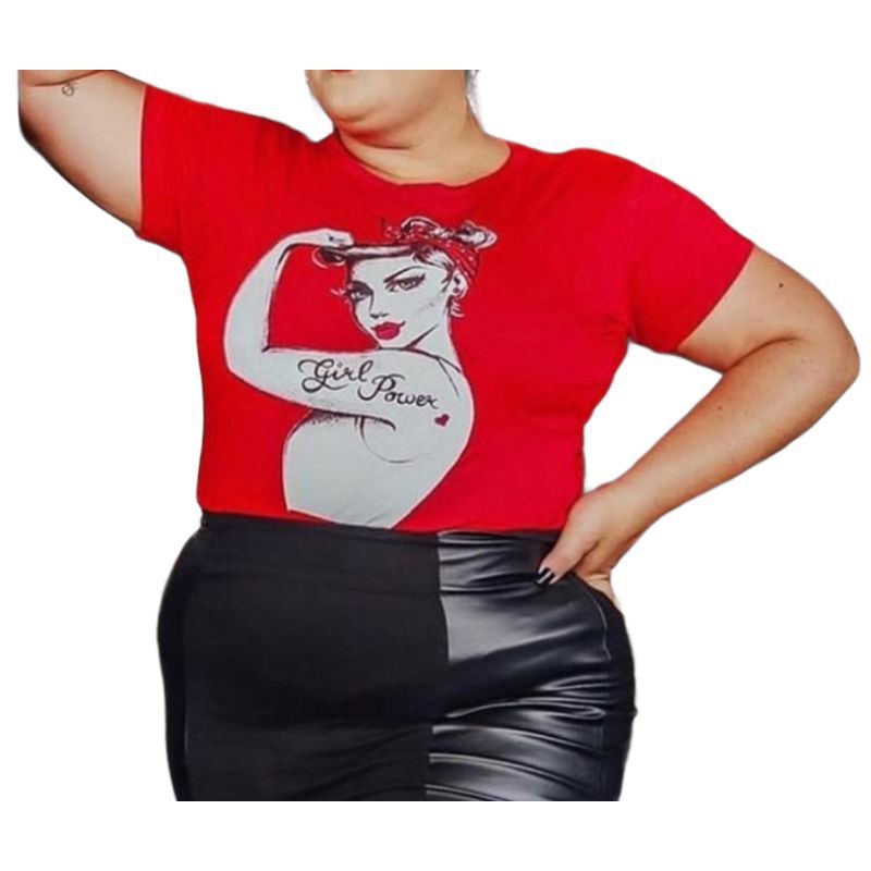 Plus size girl power on sale shirt