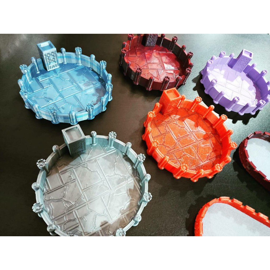 Bandeja de Dados Fortaleza Detalhada (Dice Tray) (PRODUZIDO EM 3D)