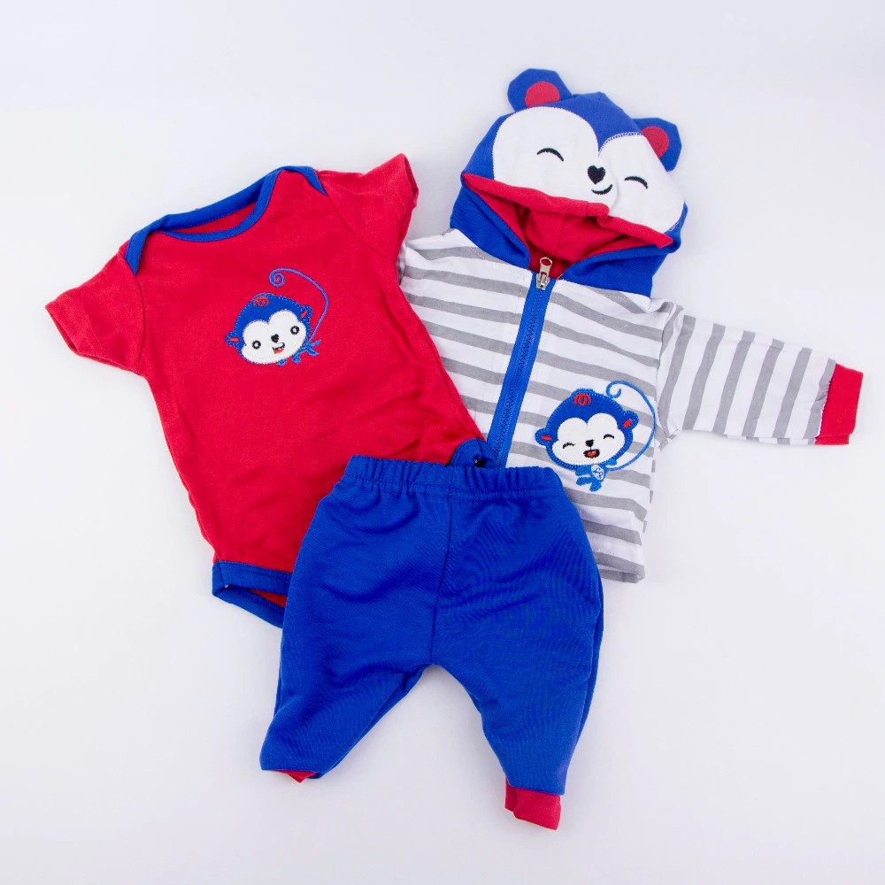 Compra online de Roupas de boneca adequadas para boneca bebê reborn de  50cm, conjunto de roupas de boneca para menino e menina