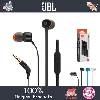 (1 Ano De Garantia) Fone De Ouvido Jbl T110 Estéreo Com Cabo De 3,5mm Para Esportes Com Música