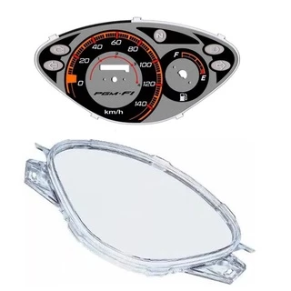 Lente Superior Do Painel + Mostrador Velocimetro - Biz 125 2009 A 2010