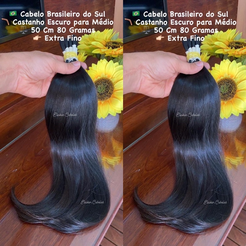Cabelo humano liso 10 x 15 cm Fecho de cabelo brasileiro sedoso