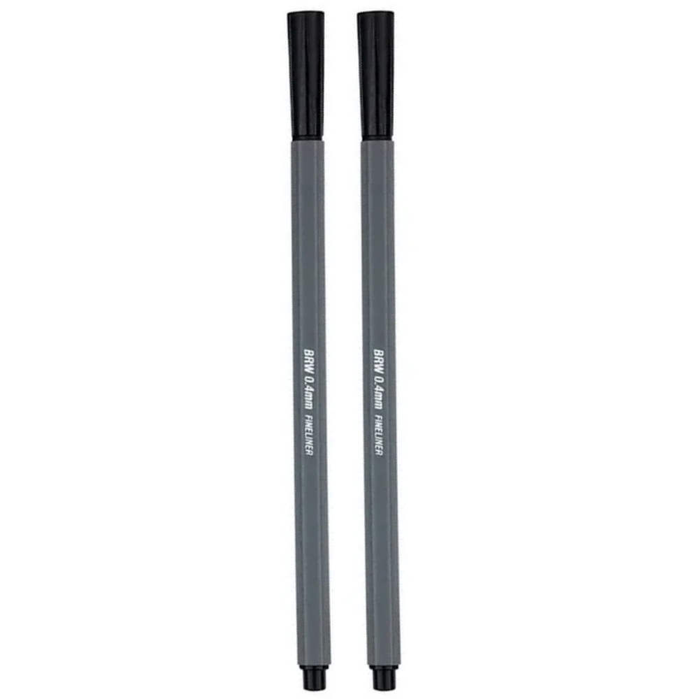 Kit 2 Caneta Canetinha Hidrográfica Ponta Fina 0.4mm Preto | Shopee Brasil