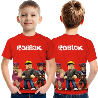Kids Boys Roblox Imprimir T-shirt de manga curta Verão Casual Tee Tops  Roupas