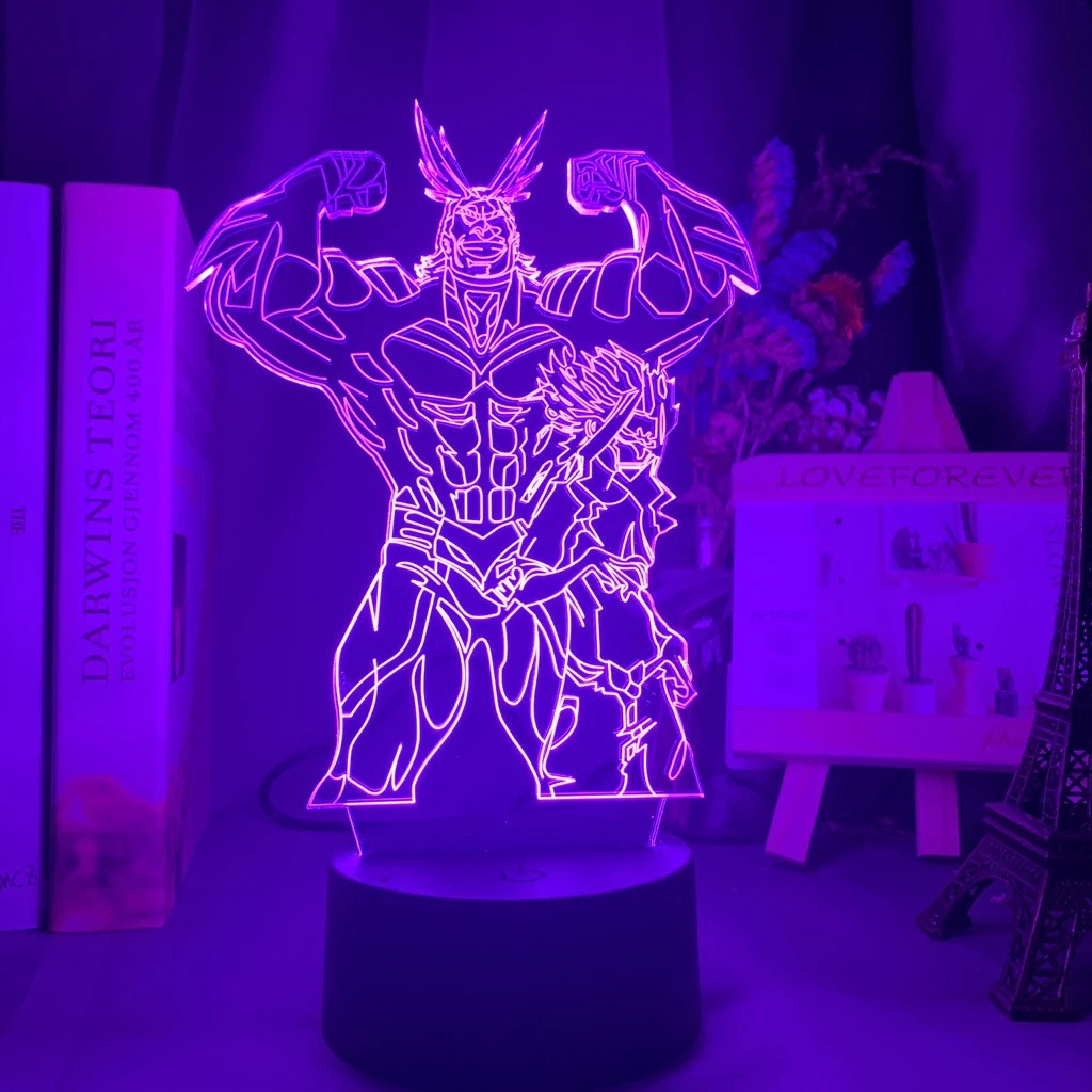 My Hero Academia All Might and Denki Kaminari Figure Lâmpada Led Noturna Jagermeister90
