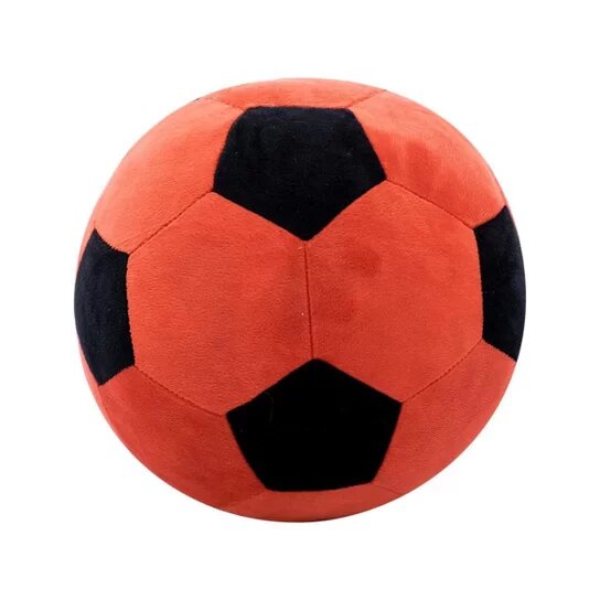 Bola de Futebol Colorida de Pelúcia Vermelha e Preta Grande