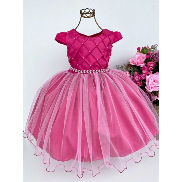 Vestido infantil pink store festa