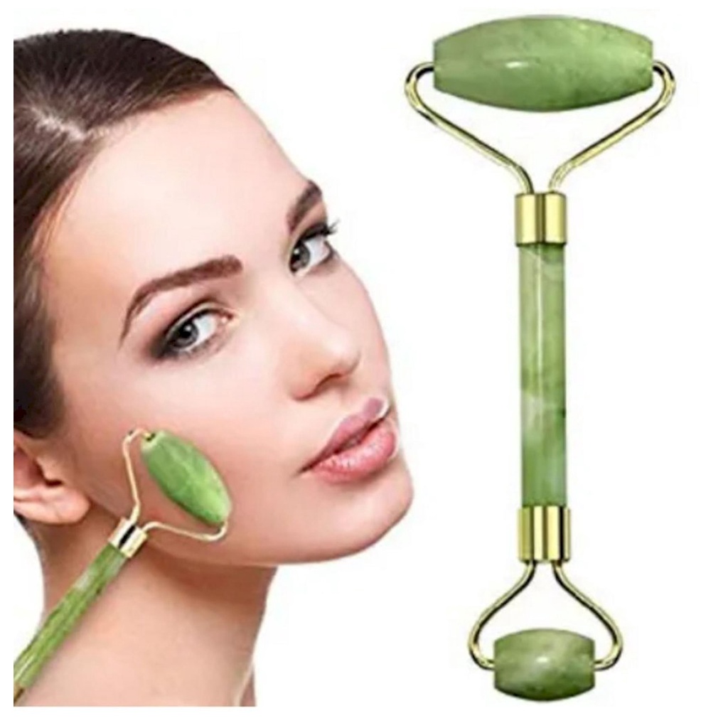 Massageador facial rolo de pedra jade