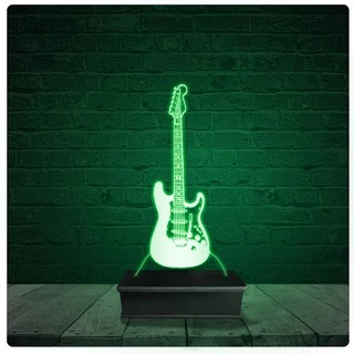 Luminária Abajur Acrílico Led - Guitarra Stratocaster