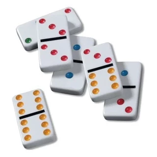 Domino de Osso Profissional com estojo - 28 peças Colorido